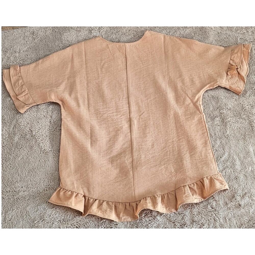 Coco + Carmen Carley Flowy Ruffle Top Brown Ruffle Blouse Women's Sz Xs NWT - Picture 5 of 8